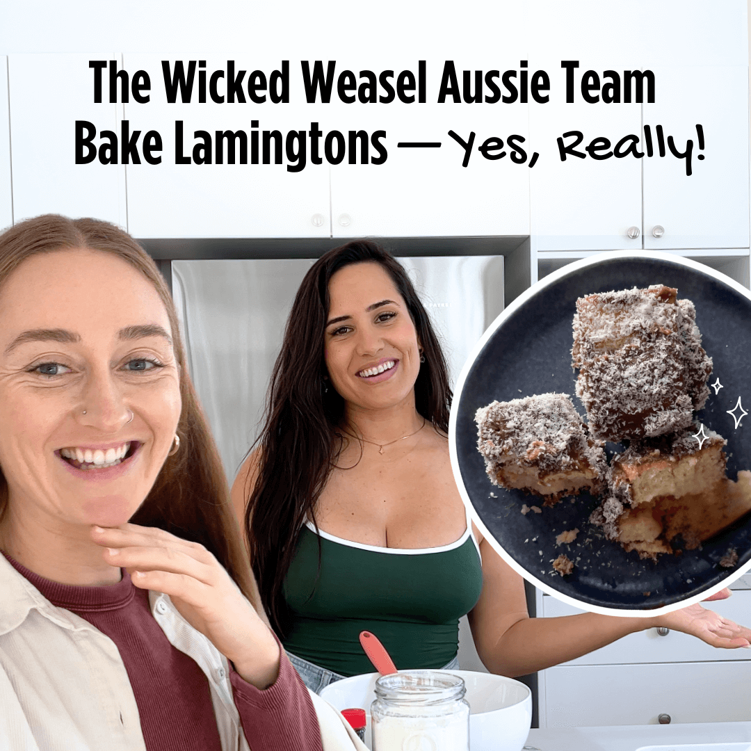 Watch The Wicked Weasel Aussie Team Bake Lamingtons — Yes, Really!